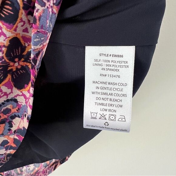 Evereve Darby Chiffon Smocked Floral Sleeveless Blouse Size XS Purple - Picture 7 of 7